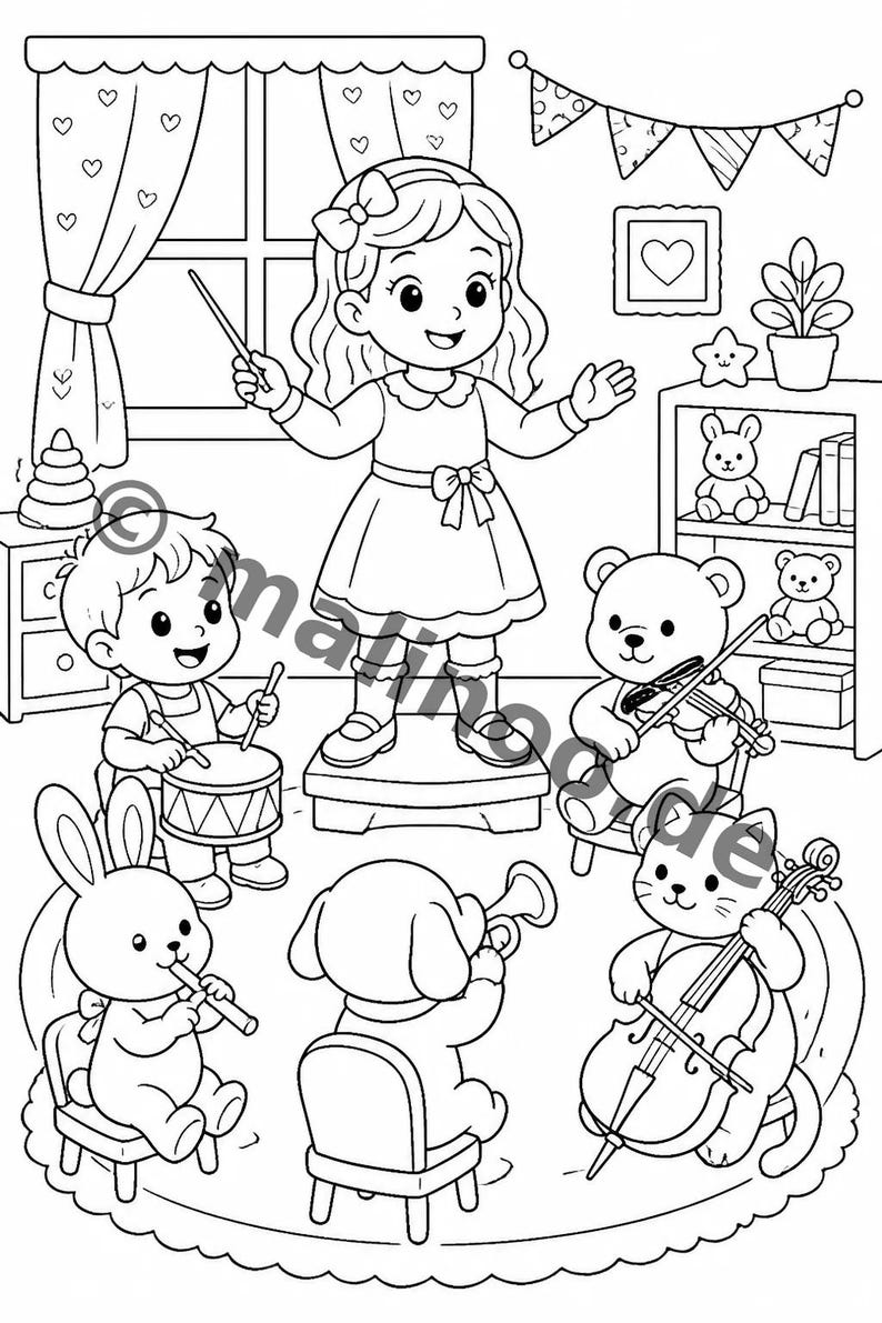 Große Schwester Malvorlagen für Kinder – fördert Feinmotorik und Konzentration – 20 Ausmalbilder (PDF) E1/B3 Bild 7