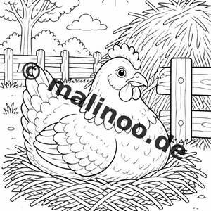 農場ぬりえブック PDF デジタル版ダウンロード – 子供向けぬりえ100ページ – メガブック02 第1版 (DIN A4) 画像 7