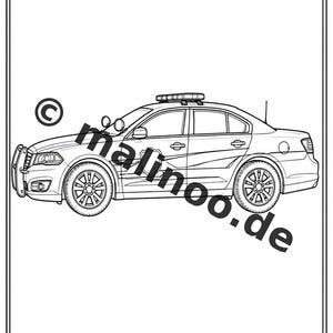 Police Coloring Book PDF Download Digital – 50 Coloring Pages for Children – Volume 1 Edition 1 (DIN A4) image 7