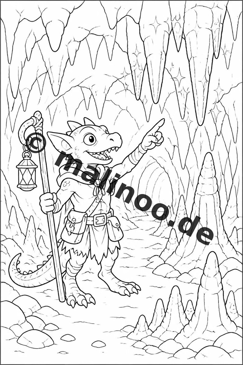 Livro de colorir Goblins para crianças – 100 páginas para colorir – Download em PDF E1/B3 (DIN-A4) – Presente, atividade, calendário do Advento, aniversário imagem 8