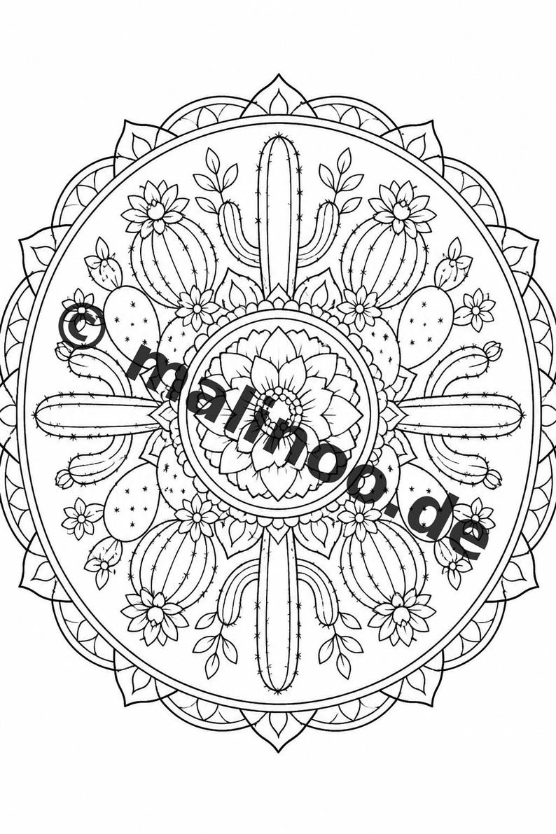 Mandalas kleurboek voor kinderen – 20 kleurplaten – PDF-download E1/B2 (DIN-A4) – Feestartikel, cadeau, kinderfeestje, gastgeschenk afbeelding 19