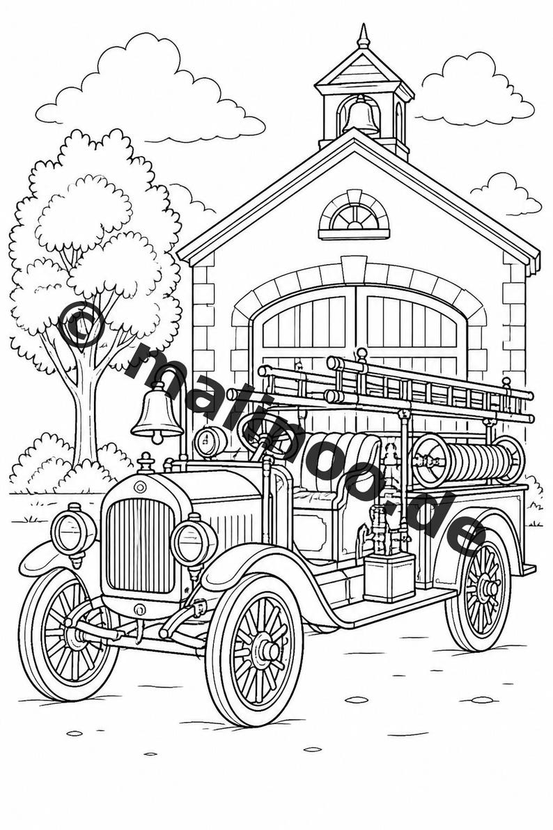 Regalo para nietos, ahijados, sobrinos y sobrinas: Libro para colorear de fuego en formato PDF con 20 páginas para colorear (tamaño E4/B5). imagen 8