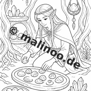 Elf Coloring Book for Children – 100 Coloring Pages – PDF Download E1/B1 (DIN-A4) – Gift, Activity, Advent Calendar, Birthday image 5