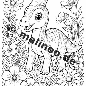 Baby-Dinosaurier Malbuch gedruckt, ungebunden – 100 Ausmalbilder für Kinder – MEGABUCH 01 Edition 1 (DIN-A4) Bild 16
