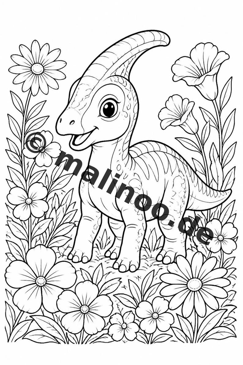 Baby-Dinosaurier Malbuch gedruckt, ungebunden – 100 Ausmalbilder für Kinder – MEGABUCH 01 Edition 1 (DIN-A4) Bild 16