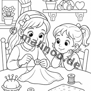Big Sister Creative Coloring Book for Children – Creative Time Out Without Screens – 20 Coloring Pages (PDF) E1/B1 image 8