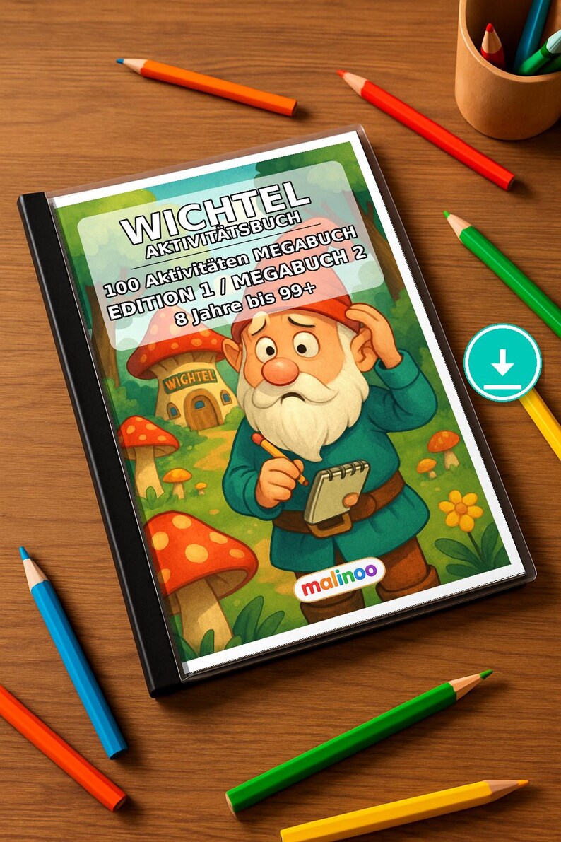 Unterrichtsmaterial für Grundschule und Vertretungsstunde: Wichtel Beschäftigungsblätter mit 100 Rätsel- und Aktivitätsseiten (PDF) E1 Bild 1