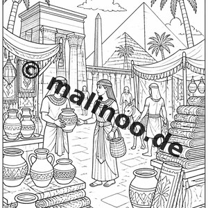 Egypt Coloring Book PDF Download Digital – 100 Coloring Pages for Children – MEGA BOOK 01 Edition 1 (DIN A4) image 5