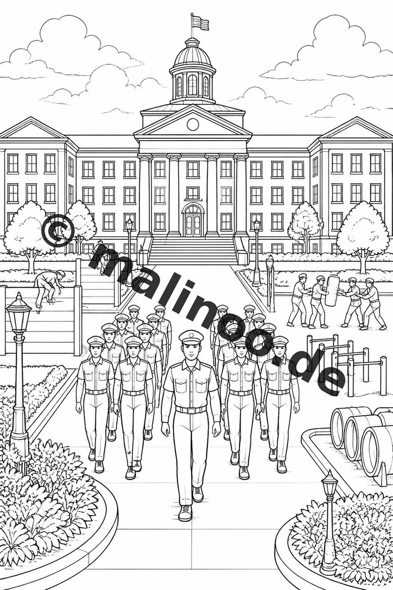 Livro de colorir policial para crianças – 50 páginas para colorir – Download em PDF E1/B5 (DIN-A4) – Presente, atividade para viagens, aniversário, diversão garantida imagem 16