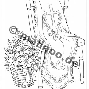 Baptism coloring pages for ages 6 and up – 20 pictures to color – travel activity for car, train and plane (PDF) E1/B3 image 6