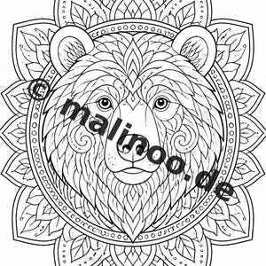 Mandalas kleurboek voor kinderen – 20 kleurplaten – PDF-download E1/B2 (DIN-A4) – Feestartikel, cadeau, kinderfeestje, gastgeschenk afbeelding 7