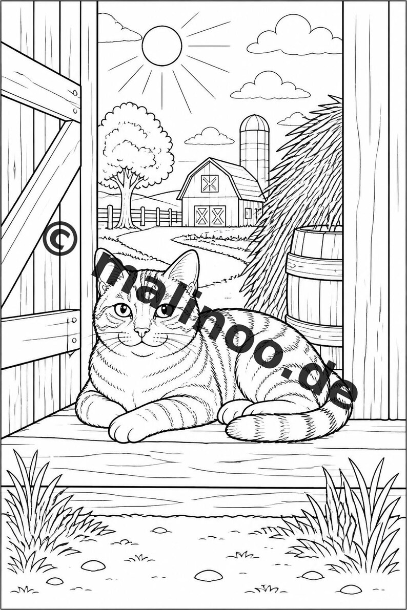 Bauernhof Malbuch PDF Download digital – 20 Ausmalbilder für Kinder – Buch 01 Edition 1 (DIN-A4) Bild 17