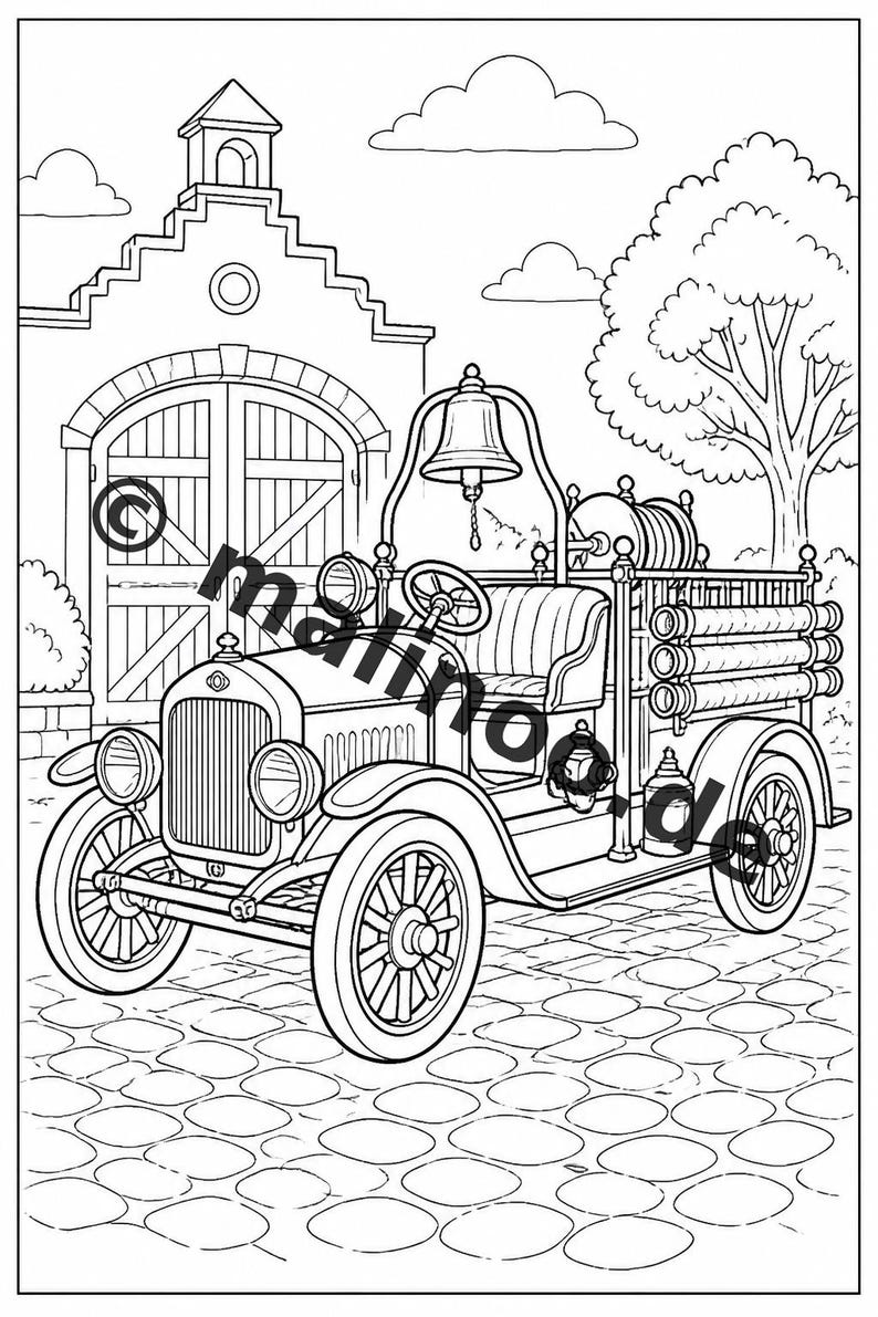 Fire Coloring Book for Kids – 20 Coloring Pages – PDF Download E1/B2 (DIN-A4) – Party Favor, Gift, Children's Birthday Party, Guest Gift image 8