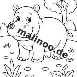 Hippos Activity Book for Children – 100 Puzzle and Activity Pages – Printed + Loose E1/B1 (DIN A4) – Gift, Activity image 3