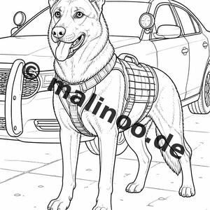 Libro para colorear de policías, impreso, sin encuadernar – 20 páginas para colorear para niños – Libro 01 Edición 1 (DIN A4) imagen 15