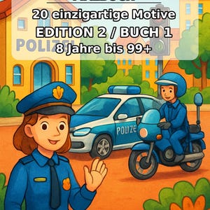 Police Coloring Book PDF Download digital – 20 coloring pages for children – Book 01 Edition 1 (DIN-A4) image 1