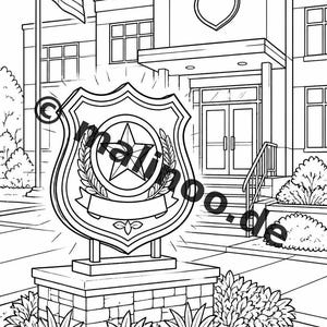 Police Coloring Book for Kids – 20 Coloring Pages – PDF Download E1/B3 (DIN-A4) – Party Favor, Gift, Children's Birthday Party, Party Favor image 10