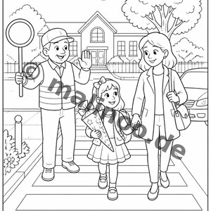 My First Day of School Creative Coloring Book for Ages 6 and Up – 100 Pictures to Color – Gift for Siblings on Birth (PDF) E2 image 5