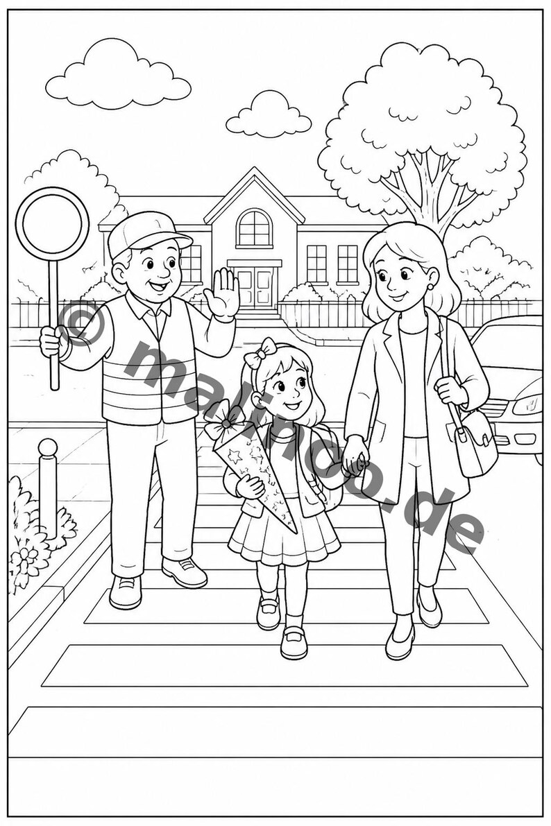 My First Day of School Creative Coloring Book for Ages 6 and Up – 100 Pictures to Color – Gift for Siblings on Birth (PDF) E2 image 5