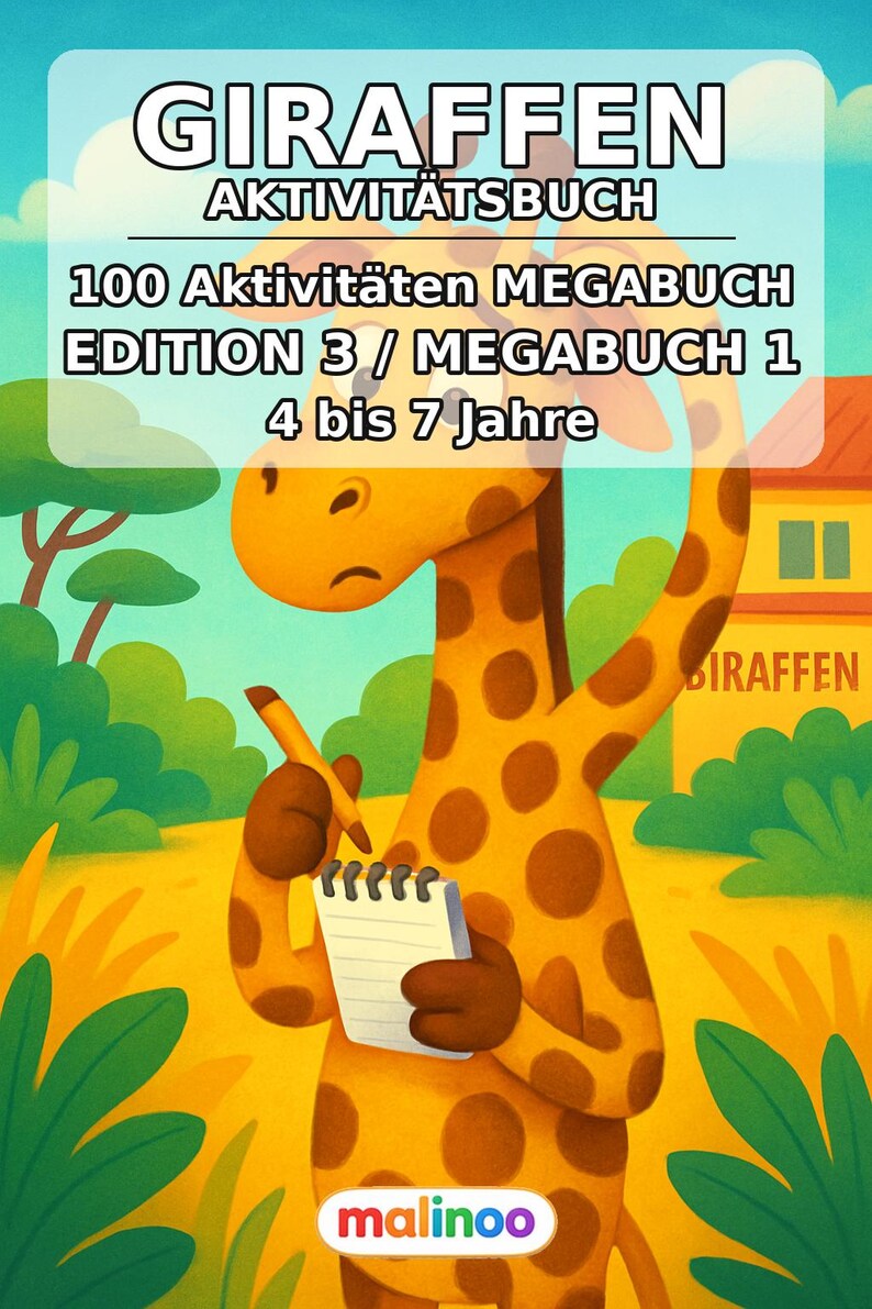 Giraffe activity sheets for children aged 8 and up – travel activity for car, train and plane – 100 pages (PDF) E1 image 2