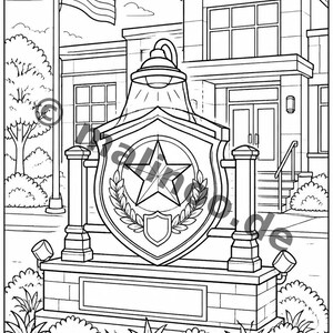 Libro para colorear de policías para niños: un descanso creativo sin pantallas – 20 páginas para colorear (DIN A5) E1/B1-5 imagen 14