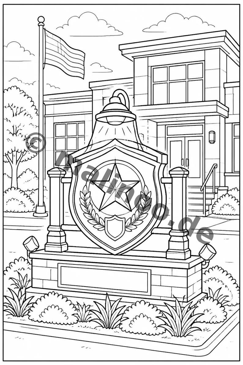 Libro para colorear de policías para niños: un descanso creativo sin pantallas – 20 páginas para colorear (DIN A5) E1/B1-5 imagen 14