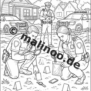 Politie kleurboek voor kinderen – 20 kleurplaten – PDF download E1/B5 (DIN-A4) – Feestartikel, cadeau, kinderfeestje, traktatie afbeelding 14