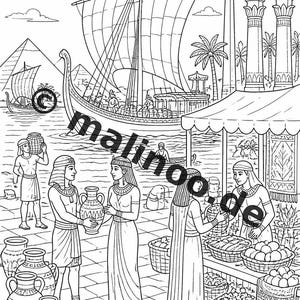Egypt Coloring Book PDF Download Digital – 100 Coloring Pages for Children – MEGA BOOK 01 Edition 1 (DIN A4) image 11