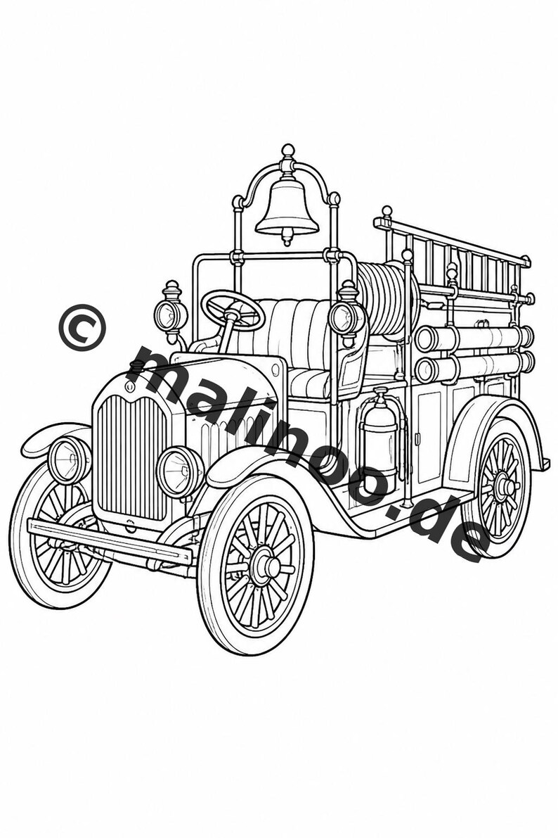 Fire Coloring Book for Kids – 20 Coloring Pages – PDF Download E1/B1 (DIN-A4) – Party Favor, Gift, Children's Birthday Party, Guest Gift image 8