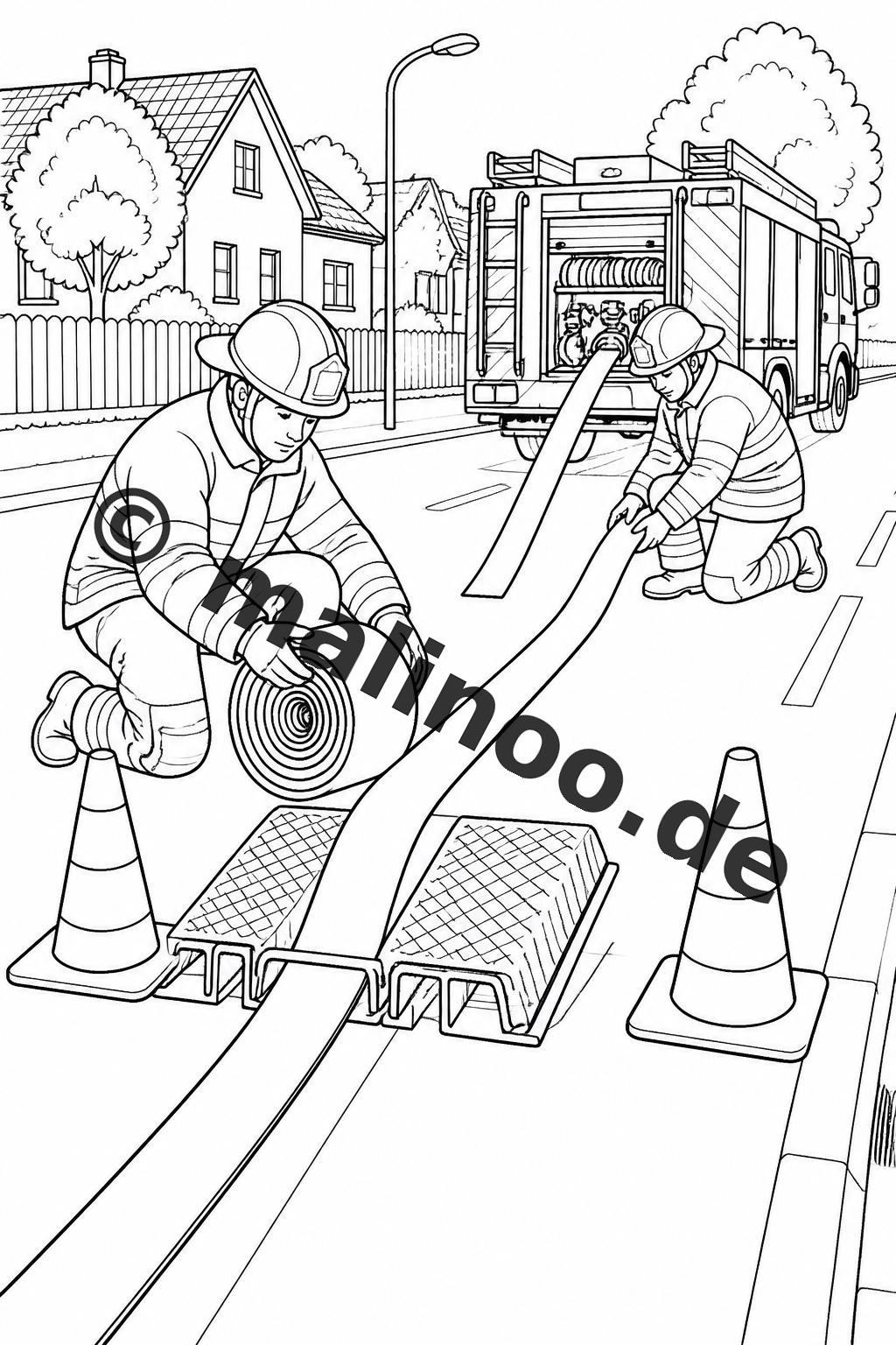 Firefighter Coloring Book PDF Download Digital – 50 Coloring Pages for Children – Volume 1 Edition 1 (DIN A4) image 14