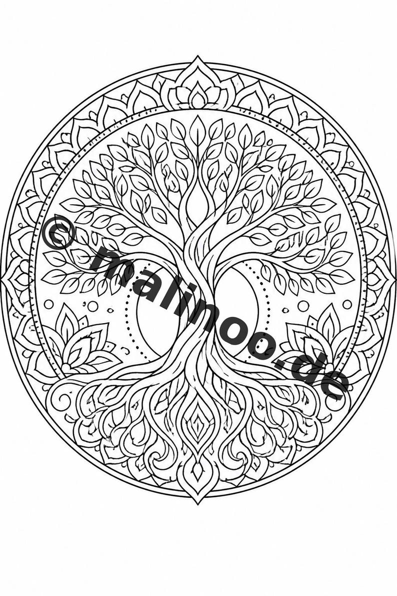 Mandala målarbok PDF nedladdning digitalt – 50 målarbilder för barn – Volym 3 Utgåva 1 (DIN-A4) bild 15