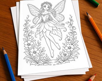 Feen Malbuch gedruckt, ungebunden – 100 Ausmalbilder für Kinder – MEGABUCH 06 Edition 1 (DIN-A4)