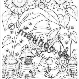 Goblin coloring pages to print for children – Children's activities in restaurants and at the pediatrician's office – 100 coloring pages (PDF) E6 image 10