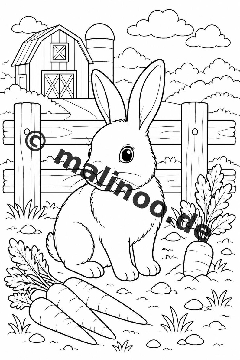 Livro de colorir Fazenda PDF para download digital – 20 páginas para colorir para crianças – Livro 01 Edição 1 (DIN-A4) imagem 15