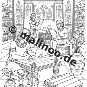 Ägypten Malbuch Kinder – 100 Ausmalbilder – PDF Download E1/B4 (DIN-A4) – Geschenk, Beschäftigung, Adventskalender, Geburtstag Bild 10