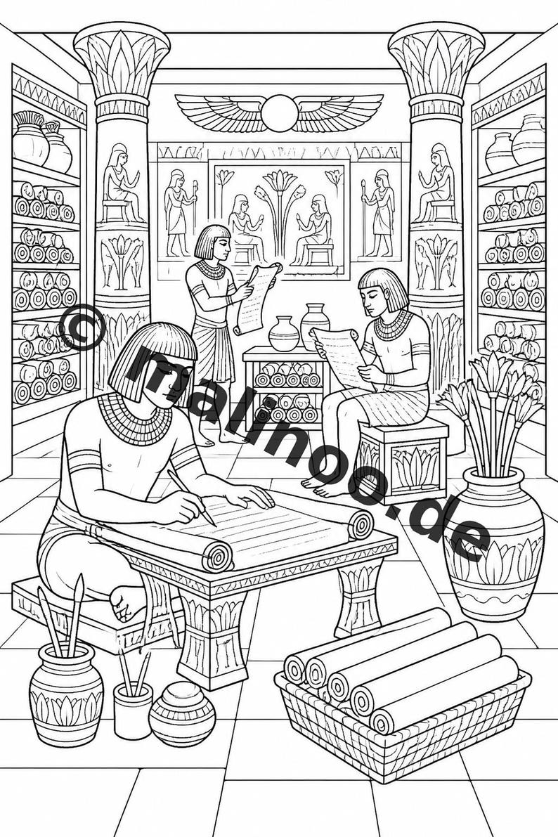 Ägypten Malbuch Kinder – 100 Ausmalbilder – PDF Download E1/B4 (DIN-A4) – Geschenk, Beschäftigung, Adventskalender, Geburtstag Bild 10