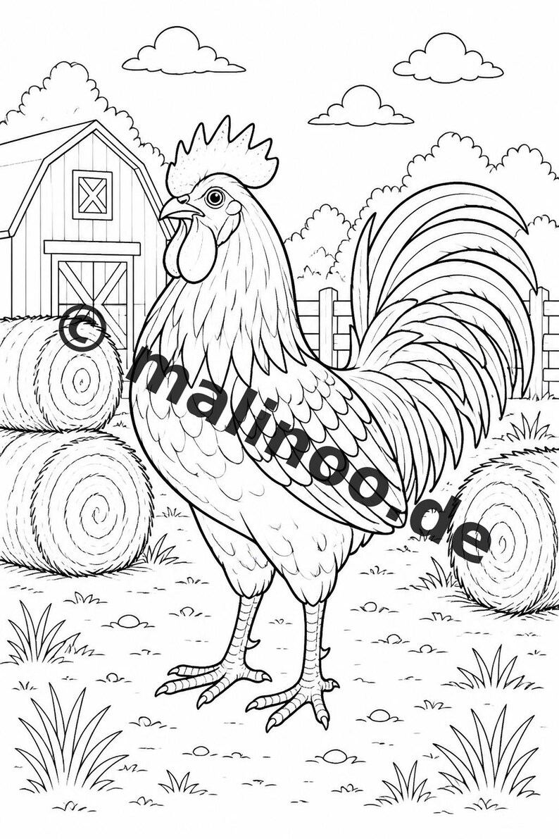 Bauernhof Malbuch PDF Download digital – 50 Ausmalbilder für Kinder – Band 01 Edition 1 (DIN-A4) Bild 6