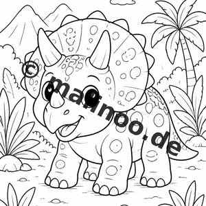 Libro para colorear de dinosaurios bebés en formato PDF (descarga digital): 50 páginas para colorear para niños – Volumen 1, Edición 1 (DIN A4) imagen 6