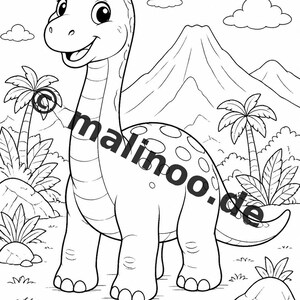 Libro para colorear de dinosaurios bebés en formato PDF (descarga digital): 50 páginas para colorear para niños – Volumen 1, Edición 1 (DIN A4) imagen 9