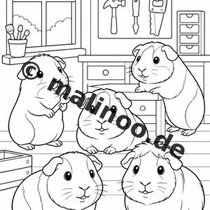 Activiteitenboek met cavia's voor kinderen – 100 puzzel- en activiteitenpagina's – Gedrukt + losse pagina's E1/B1 (DIN A4) – Cadeau, Activiteitenboek afbeelding 8