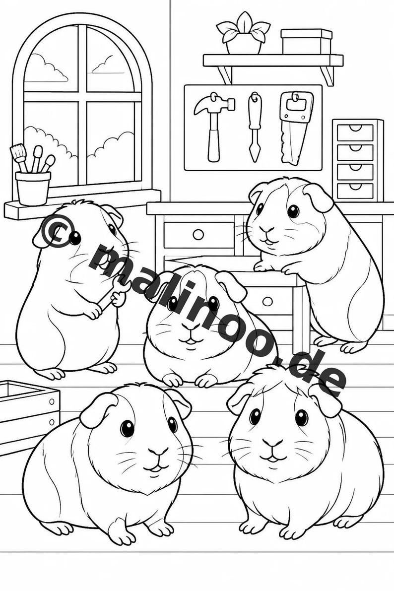 Activiteitenboek met cavia's voor kinderen – 100 puzzel- en activiteitenpagina's – Gedrukt + losse pagina's E1/B1 (DIN A4) – Cadeau, Activiteitenboek afbeelding 8