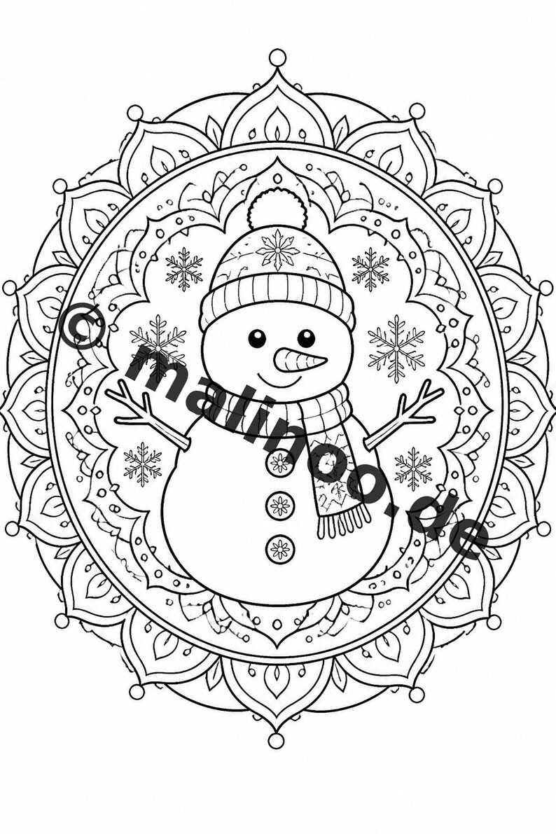 Mandalas kleurboek voor kinderen – 20 kleurplaten – PDF-download E1/B2 (DIN-A4) – Feestartikel, cadeau, kinderfeestje, gastgeschenk afbeelding 20