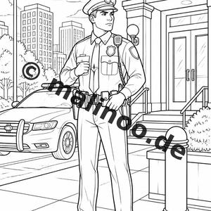 Police Coloring Book PDF Download Digital – 50 Coloring Pages for Children – Volume 1 Edition 1 (DIN A4) image 4
