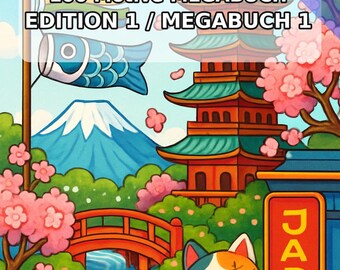 Japan Coloring Book PDF Download Digital – 100 Coloring Pages for Children – MEGA BOOK 01 Edition 1 (DIN A4)