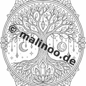 Mandalas Coloring Book for Kids – 50 Coloring Pages – PDF Download E1/B1 (DIN-A4) – Gift, Travel Activity, Birthday, Activity image 13