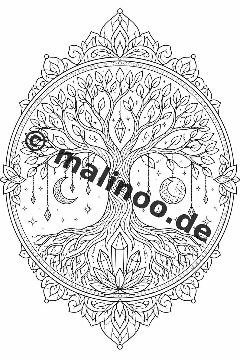 Mandalas Coloring Book for Kids – 50 Coloring Pages – PDF Download E1/B1 (DIN-A4) – Gift, Travel Activity, Birthday, Activity image 13