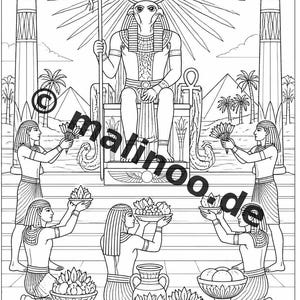 Livro de colorir do Egito, impresso, sem encadernação – 100 páginas para colorir para crianças – MEGA BOOK 01 Edição 1 (DIN A4) imagem 13