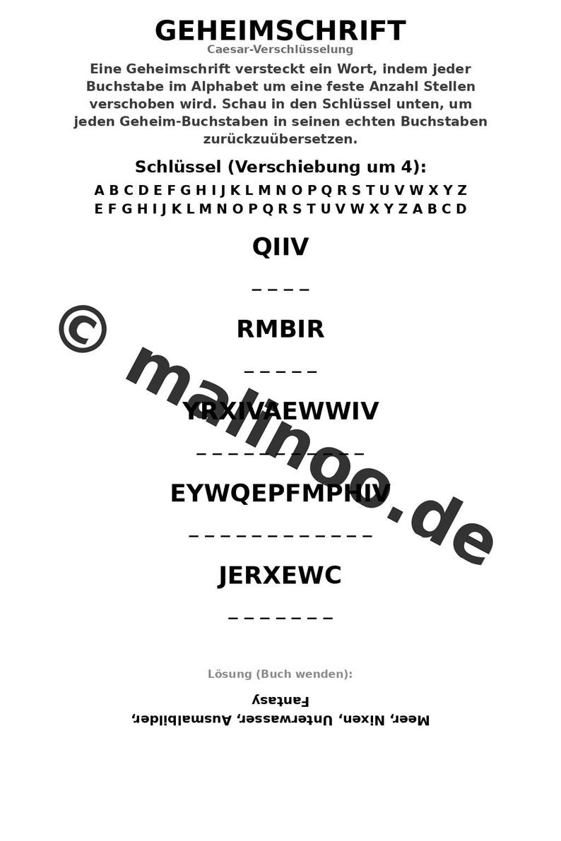 Meerjungfrauen Aktivitätsbuch Kinder – 100 Rätsel- und Aktivitätsseiten – gedruckt+lose E1/B1 (DIN-A4) – Geschenk, Beschäftigung Bild 10