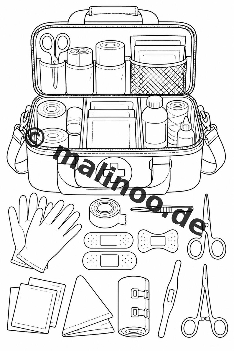 Hospital Coloring Book PDF Download Digital – 20 Coloring Pages for Children – Book 01 Edition 1 (DIN-A4) image 15