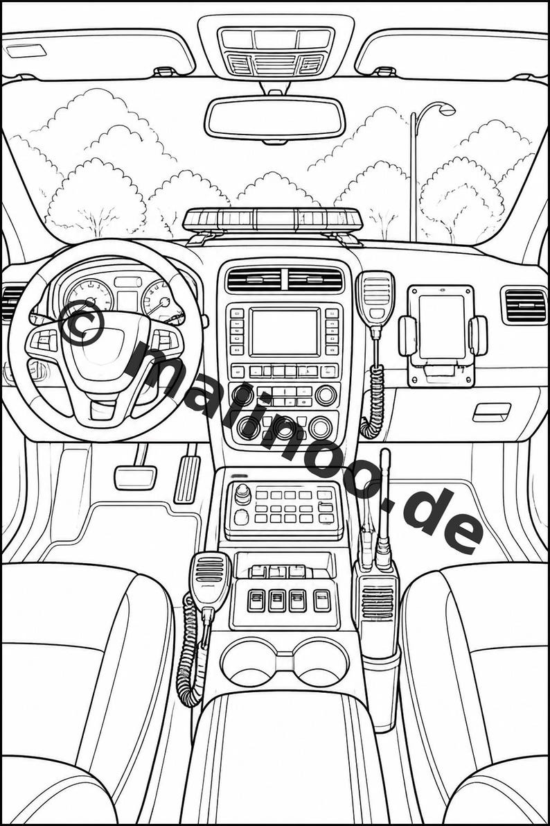 Police Coloring Book PDF Download Digital – 20 Coloring Pages for Children – Book 02 Edition 1 (DIN-A4) image 8